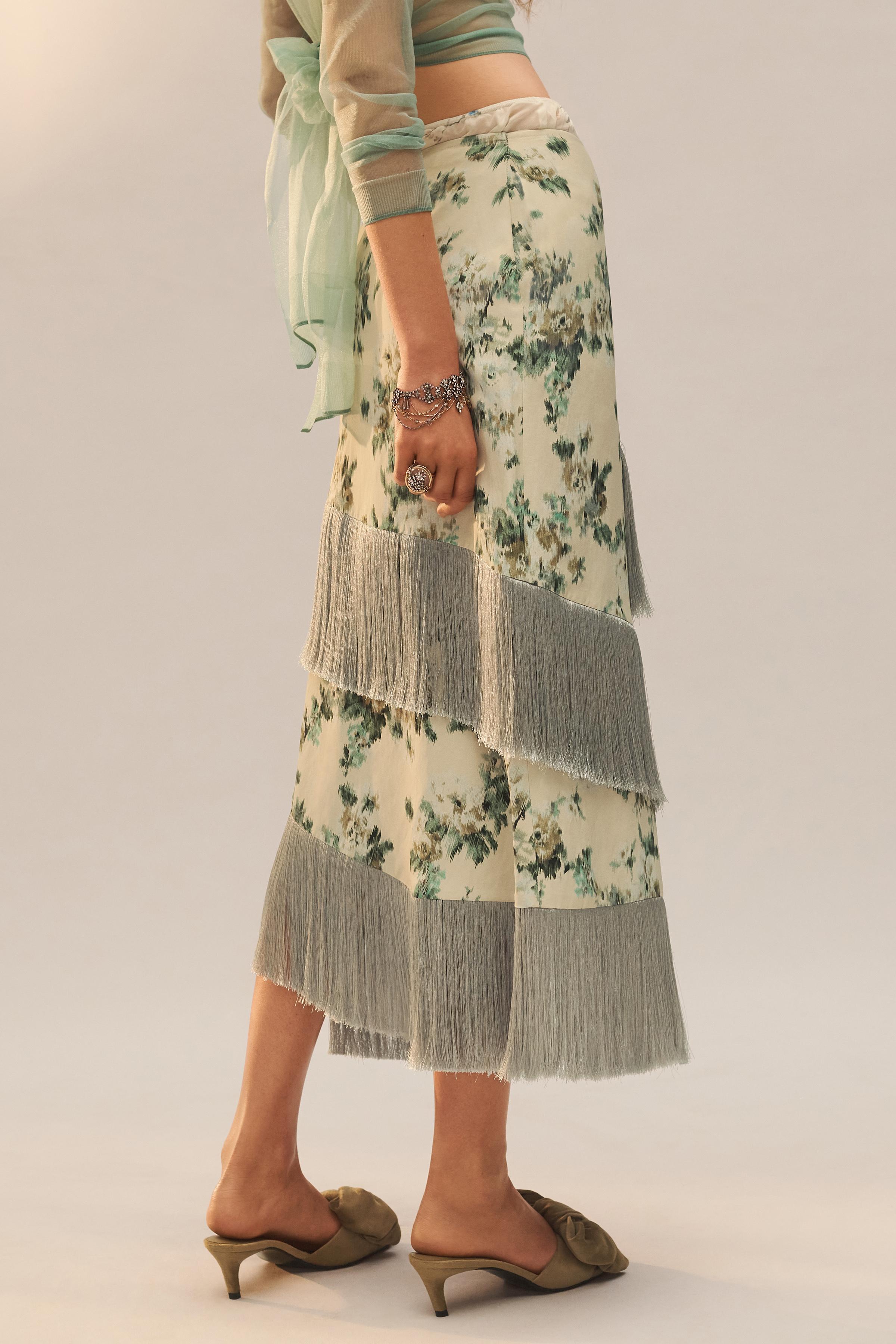 LIMITED EDITION FLORAL FRINGE SKIRT